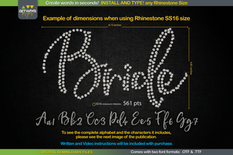 Rs01 Cursiva Font for Rhinestone and Embroidery Designs